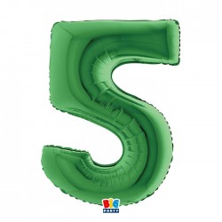 PALLONE NUMERO 5 MYLAR 102cm 40" VERDE