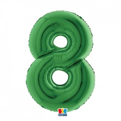 PALLONE NUMERO 8 MYLAR 102cm 40" VERDE