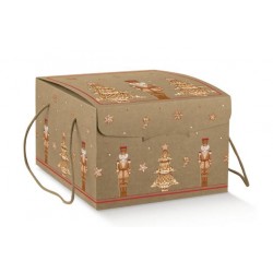 SCATOLA SEGRETO C/CORDINI 24,5x24,5x18cm GINGER BREAD