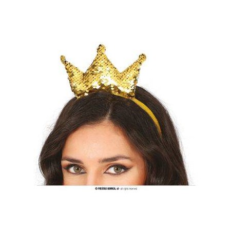 CERCHIETTO CORONA ORO CON PAILLETTES