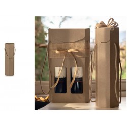 SCATOLA 1 BOTTIGLIA C/COR 9,5x9,5x35,5cm ESAGONALE AVANA