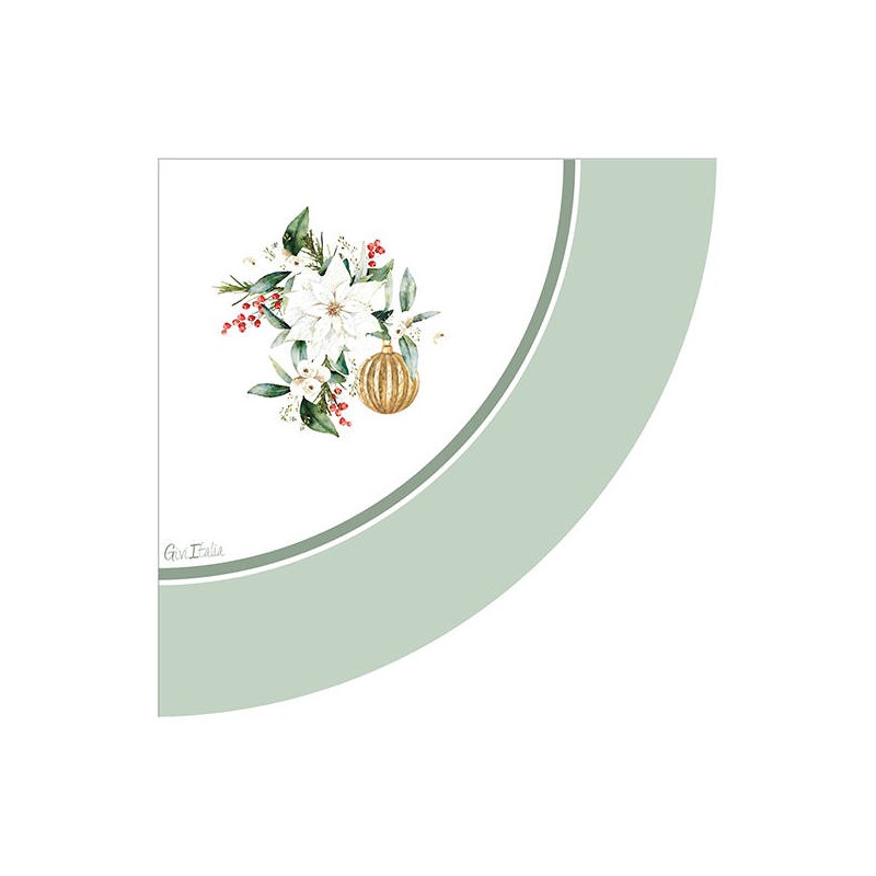 TOVAGLIOLI 33x33 SMERLO TONDO NEIGE DE NOEL 16pz