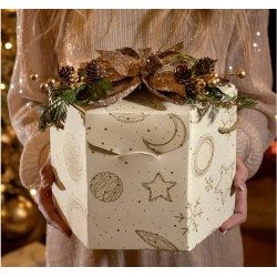 SCATOLA SEGRETO ESAGONALE C/COR 24,5x24,5x18cm WHITE...