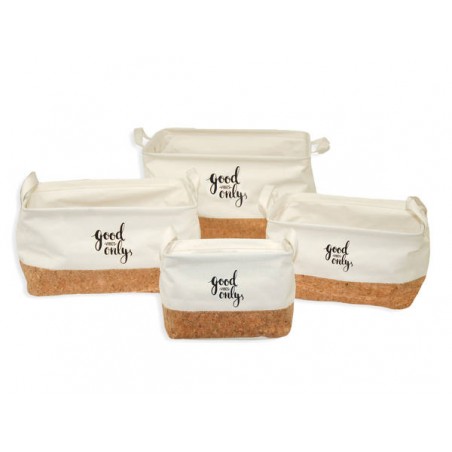 CESTO BASE SUGHERO GOOD VIBES 3/4 27x19x16cm