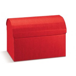 SCATOLA COFANETTO 38x23x25cm SETA ROSSO