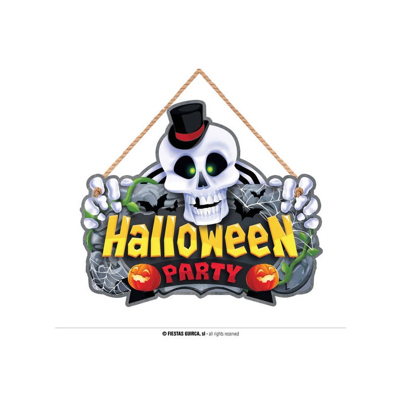 INSEGNA TESCHIO IN LEGNO 35x20cm