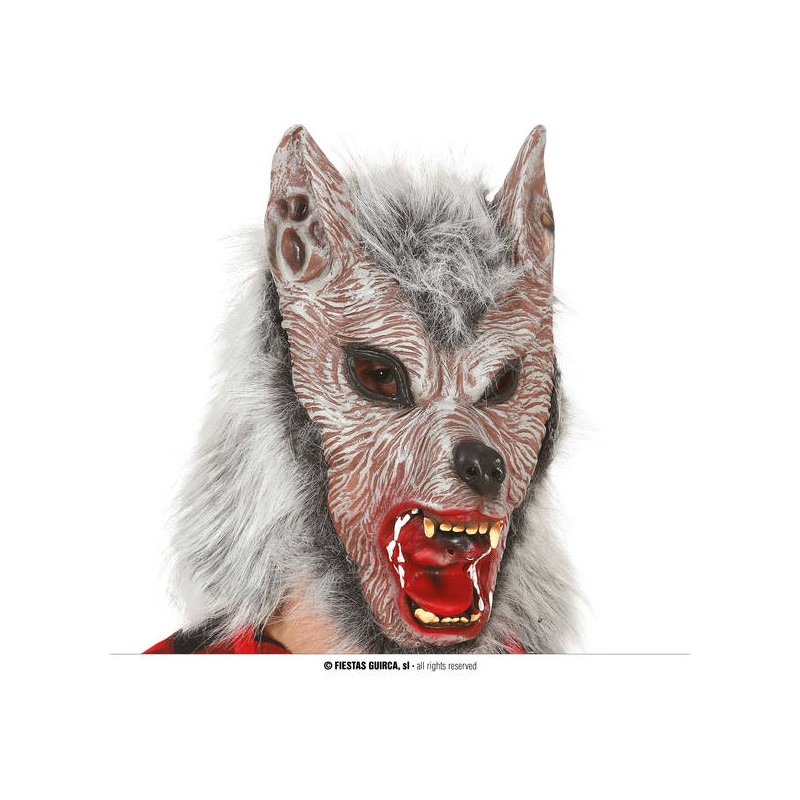 MASCHERA LUPO CON PELO IN LATEX