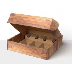 CANTINETTA 4 BOTTIGLIE TEAK 38,5x33,5x9cm
