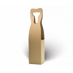 SCATOLA PORTA 1 BOTTIGLIA C/MAN. 10,5x10,5x45,5cm AVANA LISCIA