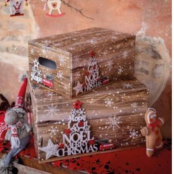 SCATOLA RETTANGOLARE FOLDING BOX 38,5x30x33cm SNOWFLAKES...