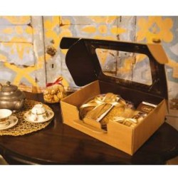 VALIGETTA CARTONE AVANA C/FINESTRA 34,5x26x11,5