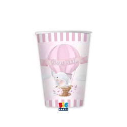 BICCHIERI 200cc MONGOLFIERA BENVENUTA  8pz