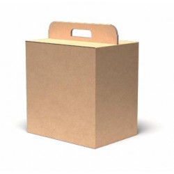 SCATOLA REGALO C/MANIGLIA LINEA 200 33x24x34 AVANA LISCIA