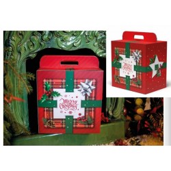 SCATOLA REGALO C/MANIGLIA LINEA 400 43x26x34cm TARTAN...