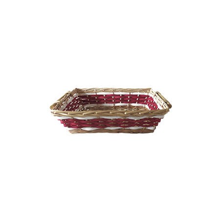 CESTO RETTANGOLARE BICOLOR BORDEAUX 45x34x12cm CEN02770