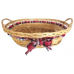 CESTO OVALE CON FIOCCO SCOZZESE 49x40x13cm CEN01819