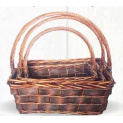 CESTO RETTANGOLARE BROWN C/MANICO 45x36x16cm 3/3 1pz