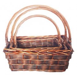 CESTO RETTANGOLARE BROWN C/MANICO 32x24x12cm 1/3 1pz