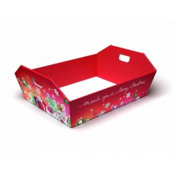 CESTA REGALO C/MANIGLIE GRANDE 43x32x12cm CHRISTMAS PARTY PORTATA 12kg
