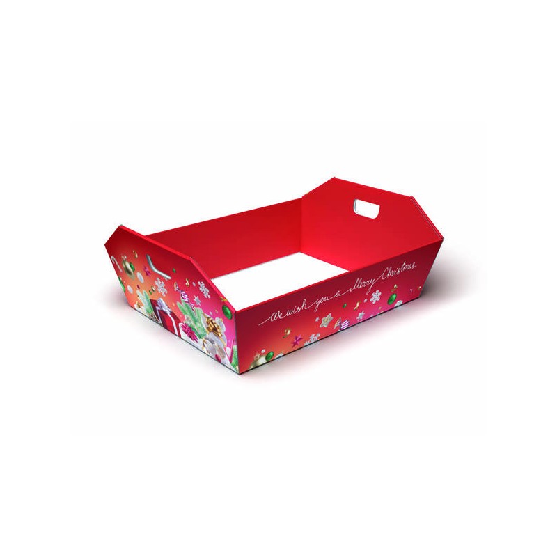 CESTA REGALO C/MANIGLIE GRANDE 43x32x12cm CHRISTMAS PARTY PORTATA 12kg
