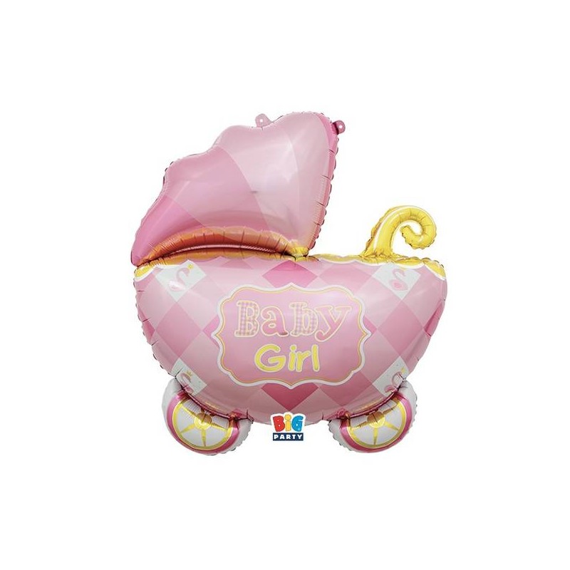 PALLONE MYLAR 88x69cm CARROZZINA ROSA