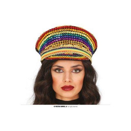 BERRETTO POLIZIA MULTICOLOR CON STRASS