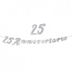 FESTONE METAL ARGENTO 25° ANNIVERSARIO 3mt