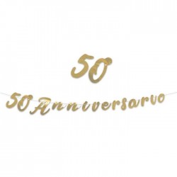 FESTONE METAL ORO 50° ANNIVERSARIO 3mt