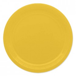 PIATTI PIANI ECOLOR BIODEGRADABILI 24cm GIALLO 25pz
