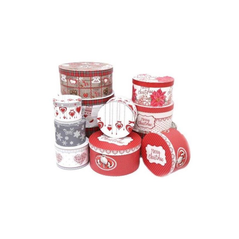 SCATOLA REGALO TONDA ø23,5x14cm XMAS