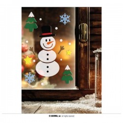 DECORAZIONE IN GEL PUPAZZO DI NEVE 20x25cm