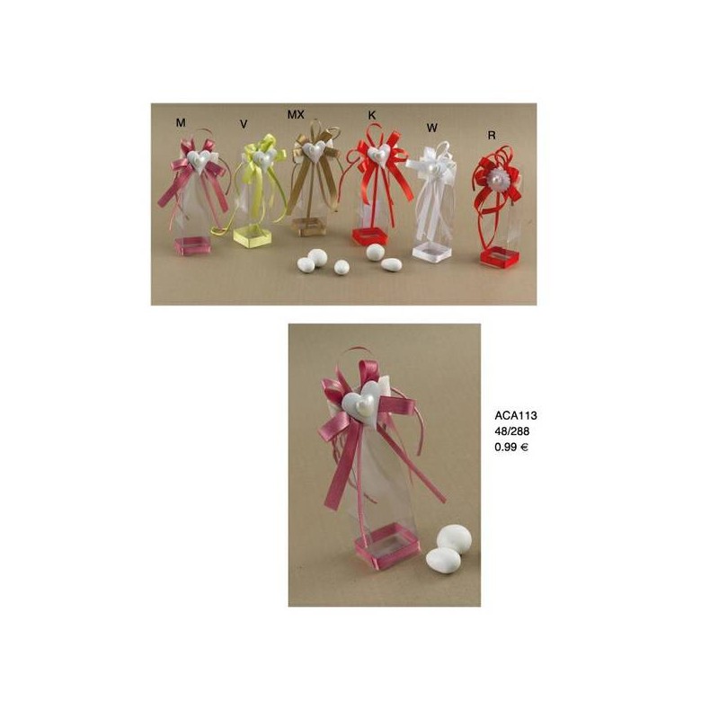 ASTUCCIO PORTACONFETTI BUSTINA PVC ROSSO 5PZ