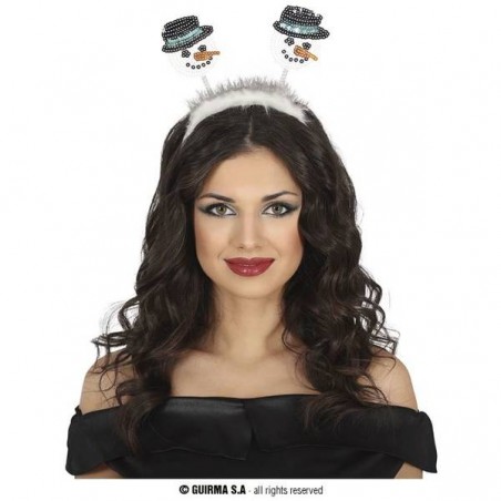 CERCHIETTO PUPAZZO DI NEVE CON PAILLETTES