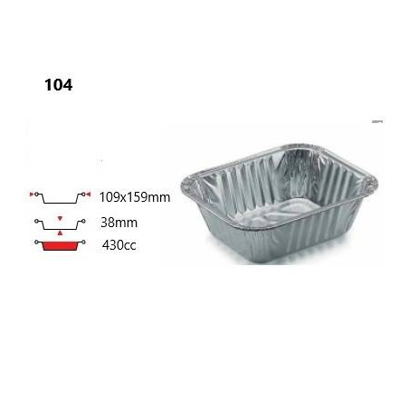 TEGLIA ALLUMINIO 104 1prz 100pz