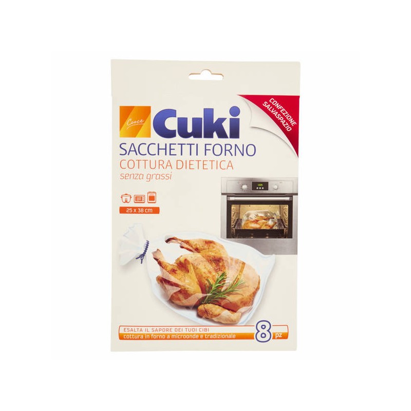 CUKI SACCHETTI FORNO COTTURA DIETETICA 25x38cm 8pz