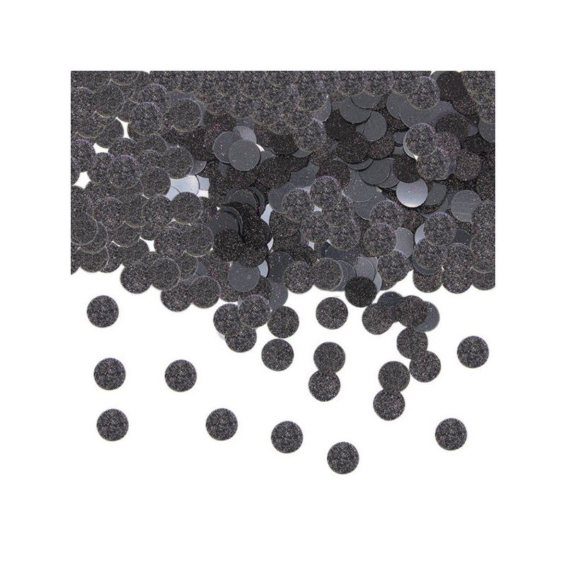 CORIANDOLI IN PLASTICA ø1cm 20gr NERO GLITTER
