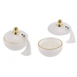 CANDELA IN VETRO C/COP NAPPINA ORO