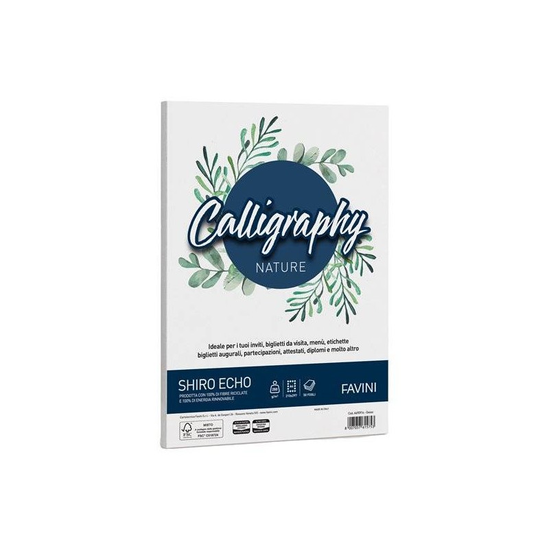 CARTA A4 CALLIGRAPHY 250gr RISMA 50fg SHIRO ECHO GESSO