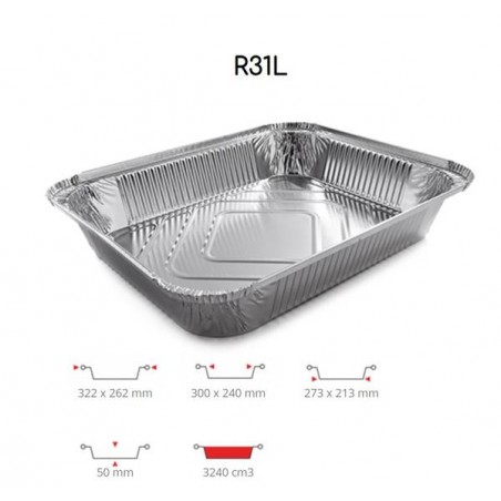 TEGLIA ALLUMINIO C+C 8 PRZ R31L + COPERCHIO CARTONCINO 25PZ CONTITAL
