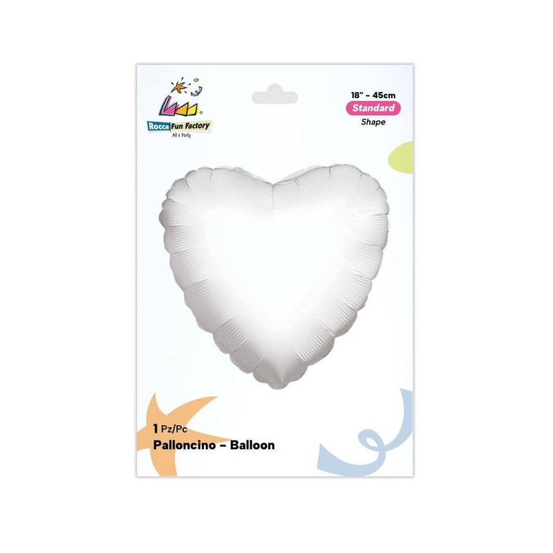 PALLONE MYLAR CUORE BIANCO ø45cm RC