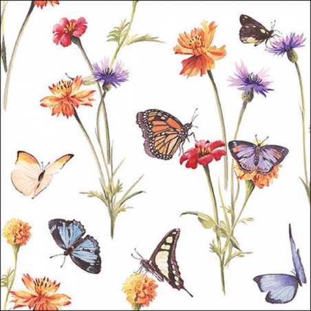 TOVAGLIOLI 33x33 BUTTERFLY GARDEN WHITE 20pz