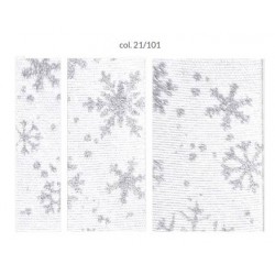 NASTRO POLICOTONE mm35x10mt BIANCO FIOCCHI NEVE ARGENTO