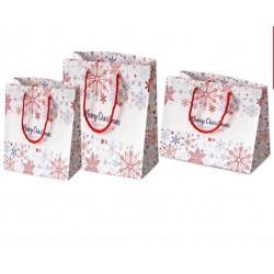 SHOPPER CARTA CRISTALL & MERRY CHRISTMAS 33+10x45cm