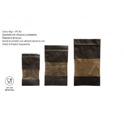 SACCHETTI ZIP PER ALIMENTI CON FINESTRA 11+6,5x18,5cm...