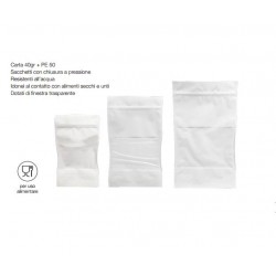 SACCHETTI ZIP PER ALIMENTI CON FINESTRA 11+6,5x18,5cm...
