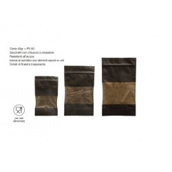 SACCHETTI ZIP PER ALIMENTI CON FINESTRA 13+7x22,5cm 250ml...