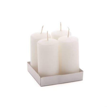 MOCCOLO TONDO CERA BIANCO 5x10cm 4pz