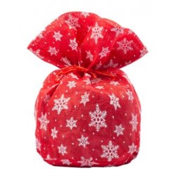 SACCO PORTAPANETTONE TELA ROSSO CRISTALLI Ø23 H35cm