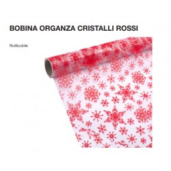 BOBINA ORGANZA CRISTALLI ROSSI 72cmx9mt ROSSO