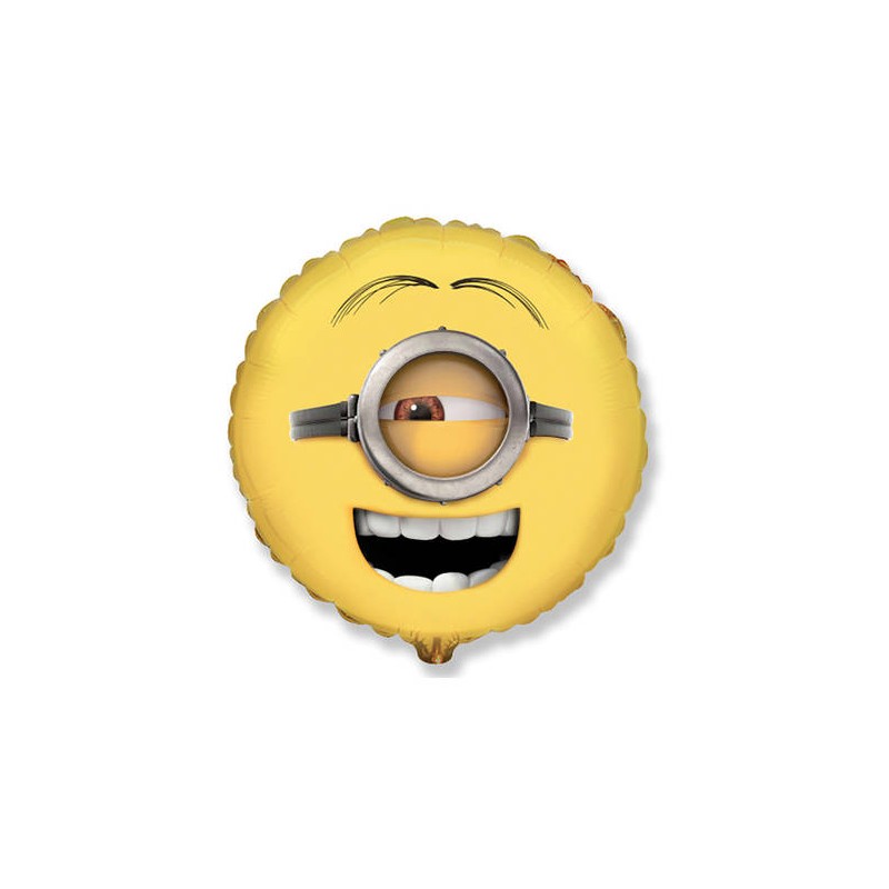 PALLONE MYLAR MINIONS STUART VISO TONDO 45cm